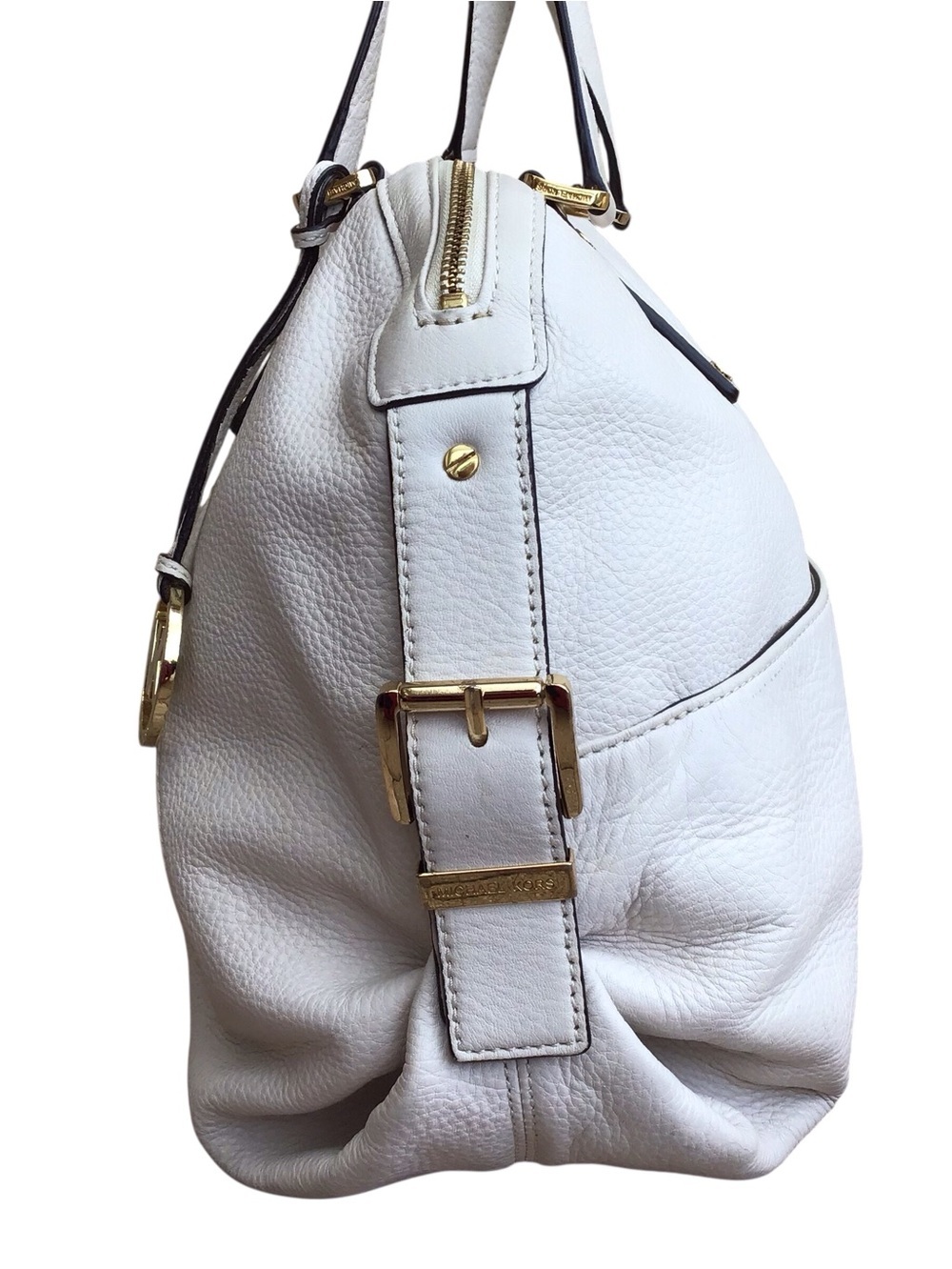 Michael Kors Portland Leather Satchel in Vanilla - Picture 8 of 12
